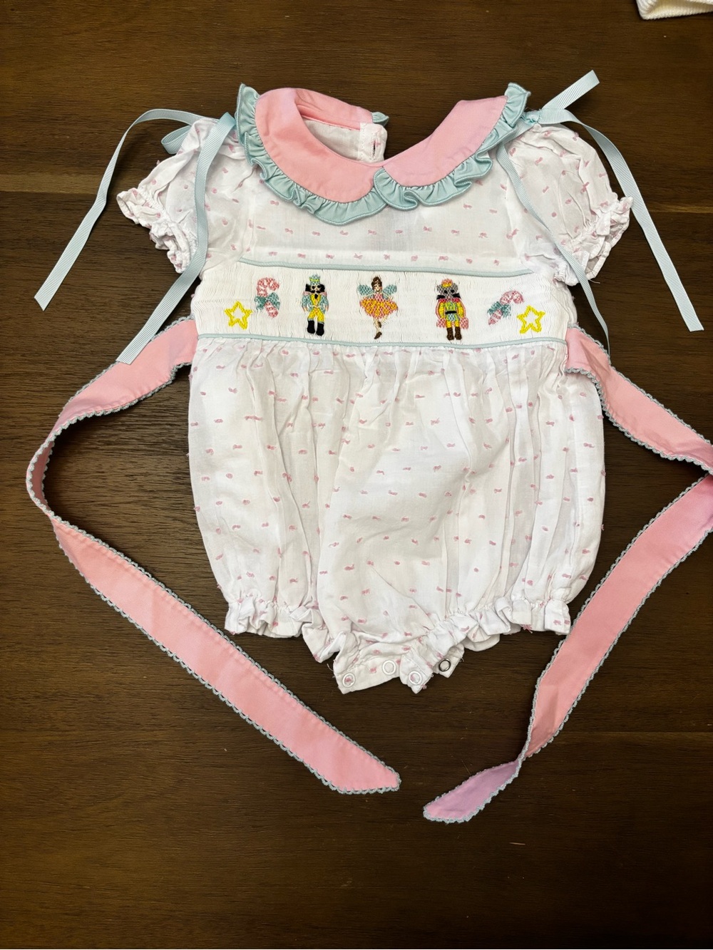 Pink & Mint Smocked Nutcracker Bubble